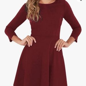Womens O-neck 3/4 sleeve dress